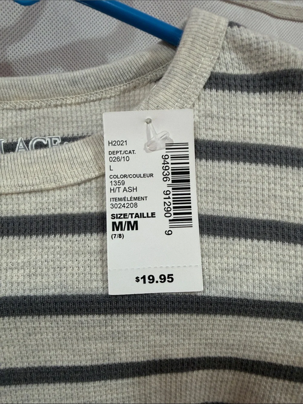 The Children's Place Cream and Navy Striped Long Sleeve Tee